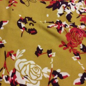 NWT TC Lularoe Leggings Mustard Floral/Minnie Head